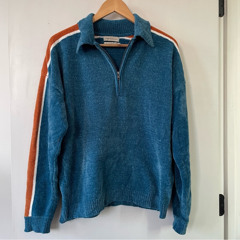Chenille Quarter Zip Sweater